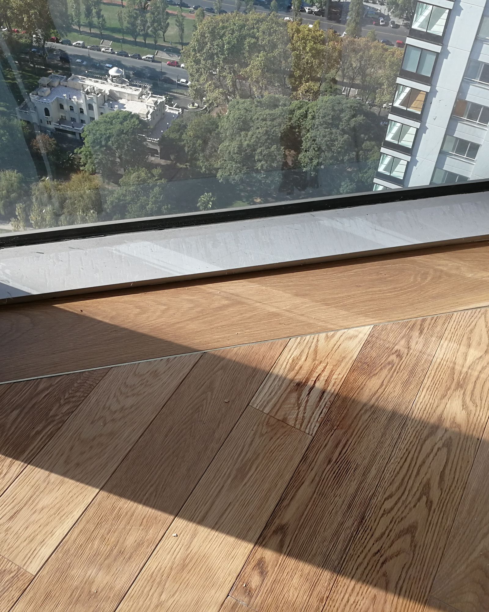 UV finishing line: boards come out cured and ready to install.